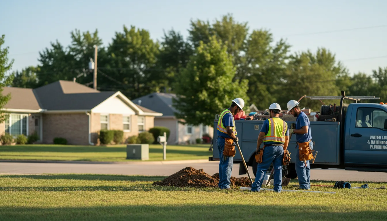 Residential water line and bathroom plumbing service in Knoxville, IA